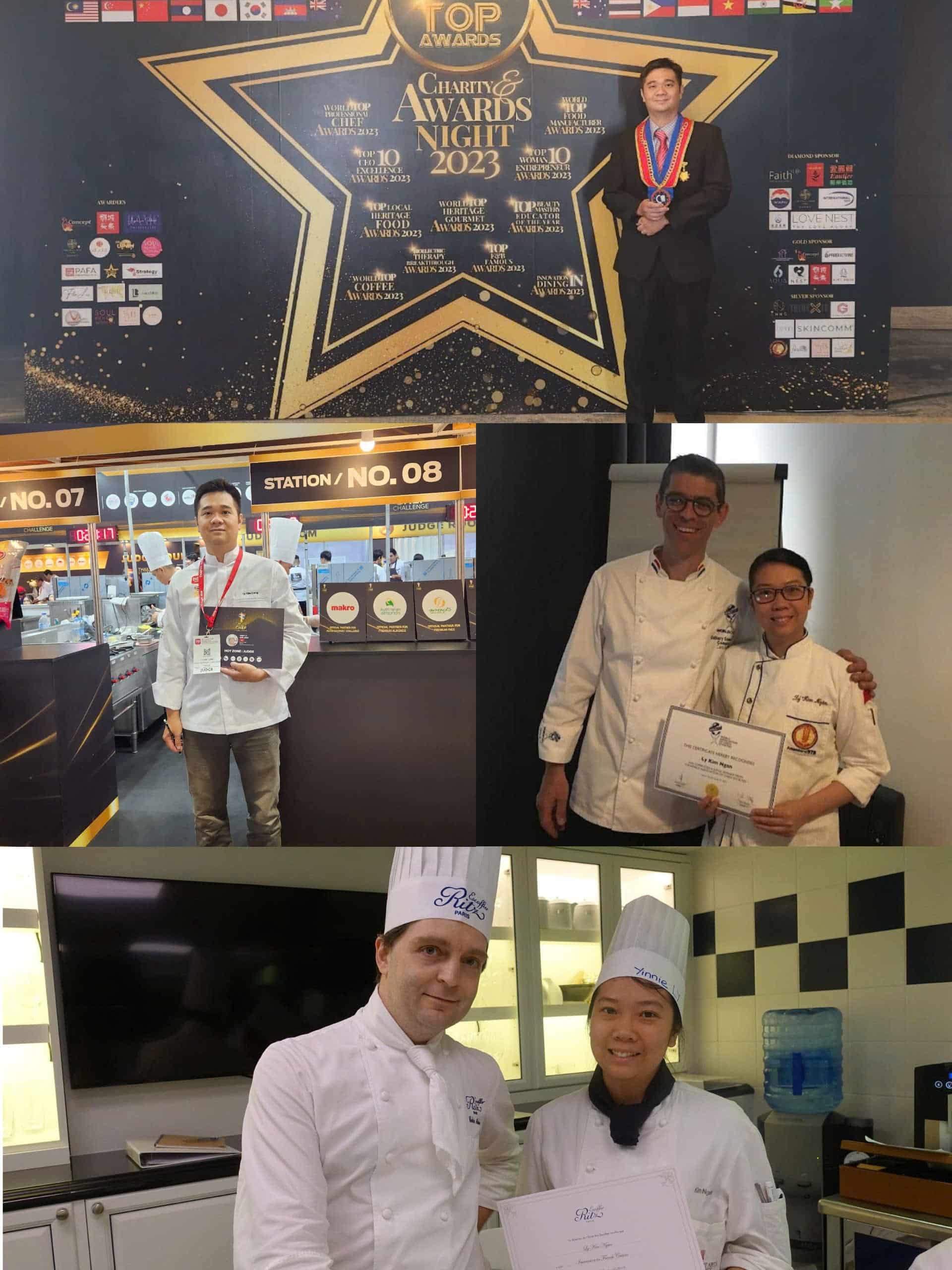 Chef Lý Kim Long và Chef Lý Kim Ngân với nhiều bằng cấp - chứng chỉ từ các khóa học và hoạt động ngành Ẩm Thực trong và ngoài nước