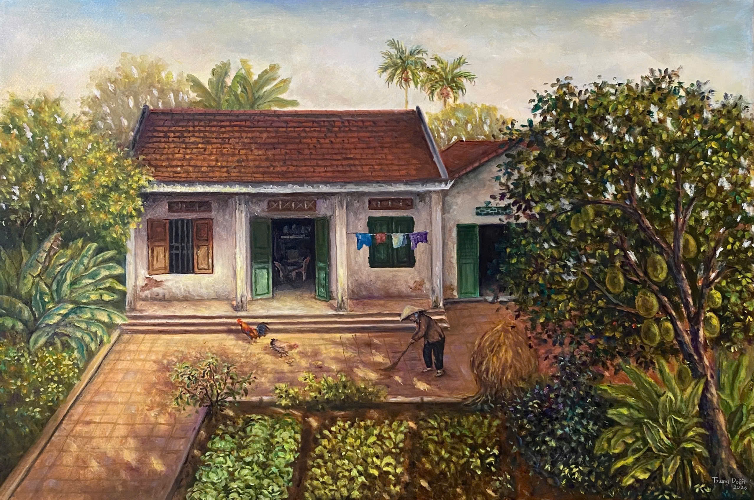 Series tranh nông thôn của Doãn Văn Trung không chỉ là phong cảnh, mà là nơi ký ức bắt đầu