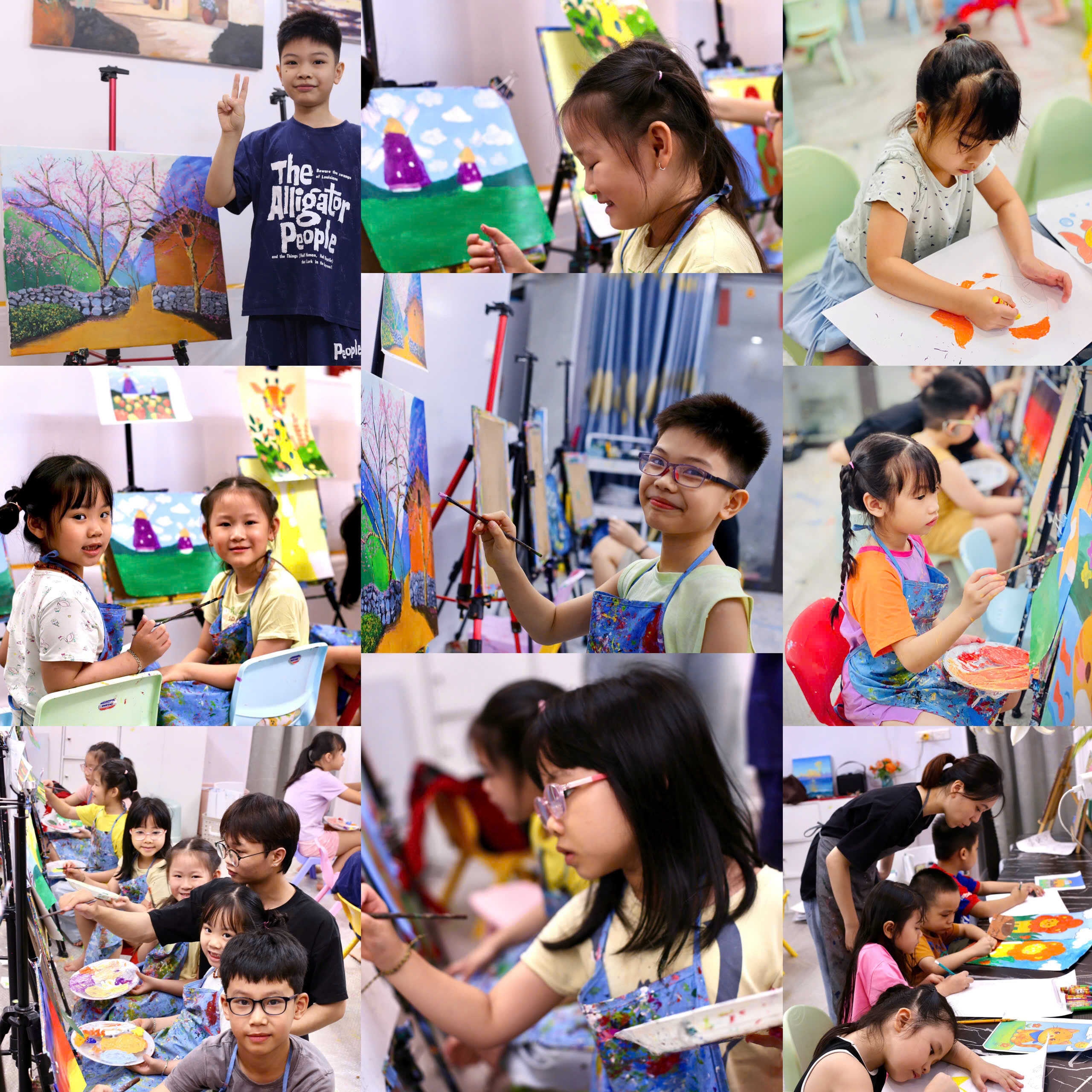 Những giờ học đầy hạnh phúc và tràn đầy năng lượng của xưởng vẽ Sơn Tùng Art