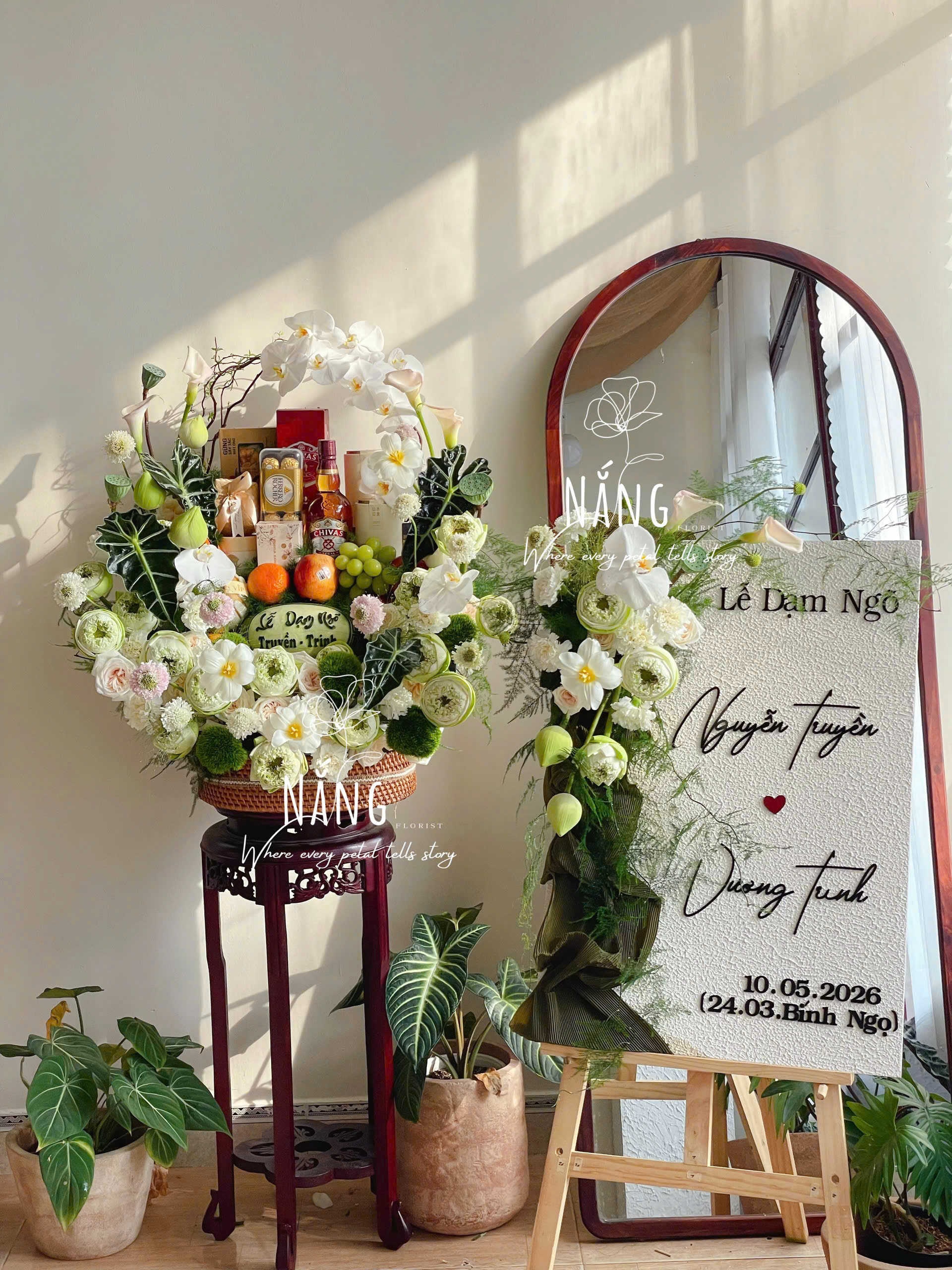Hoa Nhà Nắng – Khi hoa tươi và tráp cưới hiện đại được kể bằng dấu ấn riêng