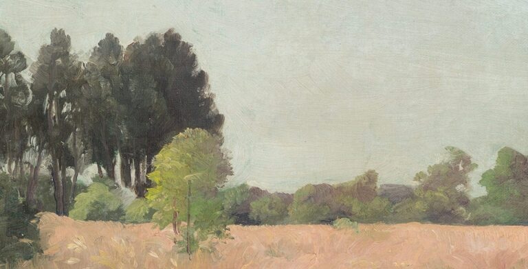 Vua Hàm Nghi, “Cánh đồng lúa mì” (1913), 31 x 39 cm, sơn dầu trên toan (Nguồn: Lynda Trouvé)