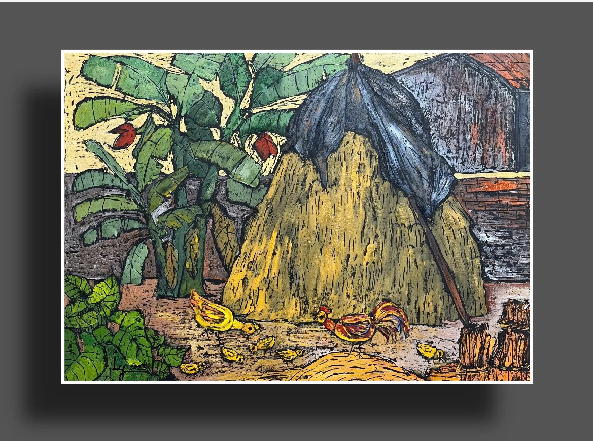 Một tác phẩm được thực hiện bằng chất liệu khắc gỗ của hoạ sĩ cũng được ví như một kiệt tác