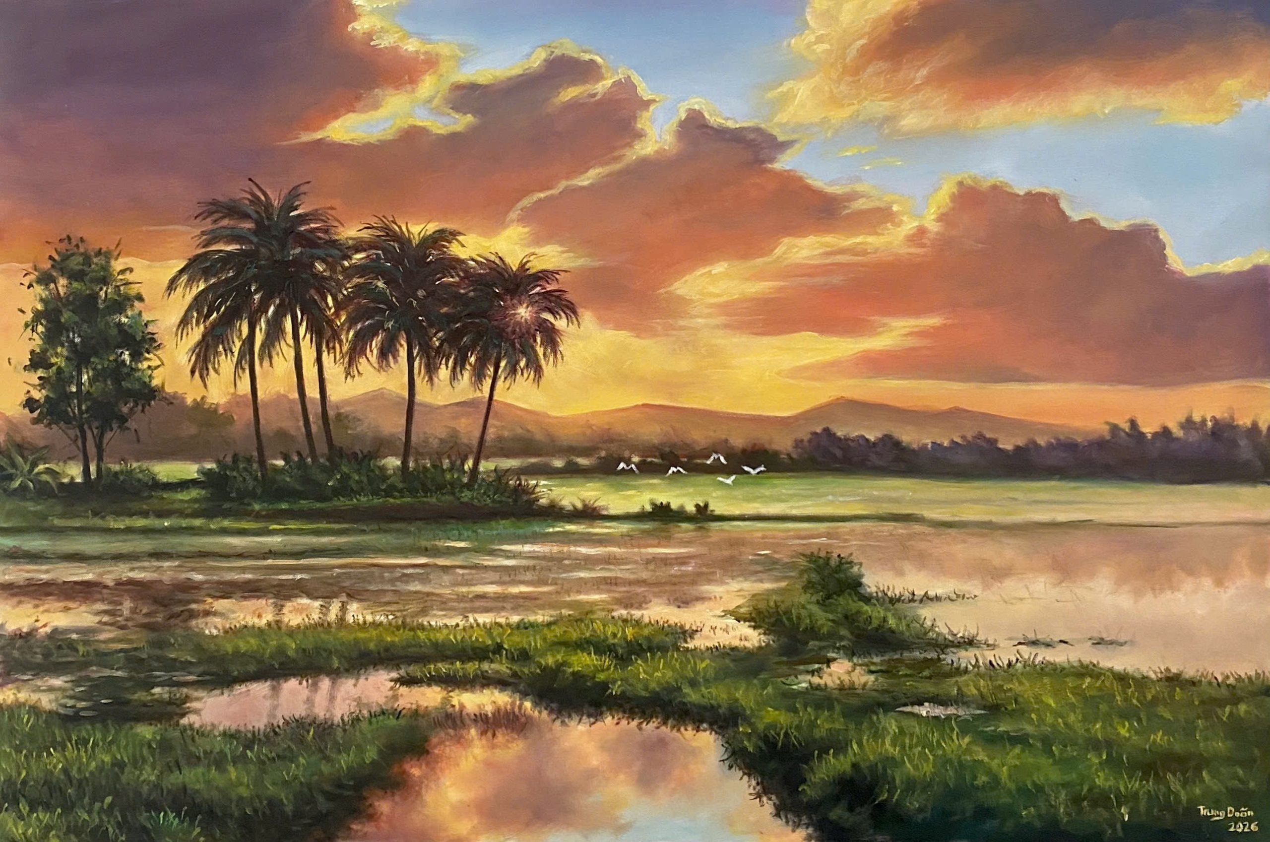 Họa sĩ trẻ Doãn Văn Trung: Người “giữ hồn quê” bằng ánh sáng và ký ức trong tranh sơn dầu