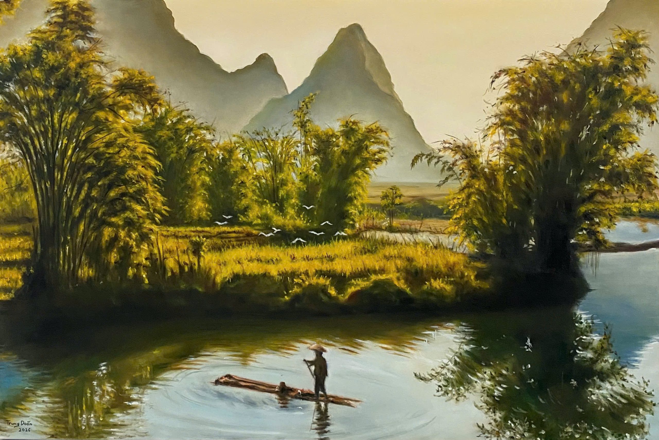 Làng quê trong tranh của Doãn Văn Trung nơi mọi thứ chậm lại để cảm xúc lên tiếng