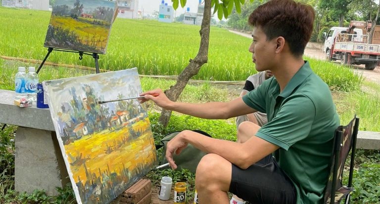 Hoạ sĩ Vũ Tiến Minh và tác phẩm kí hoạ phong cảnh vùng quê Việt Nam
