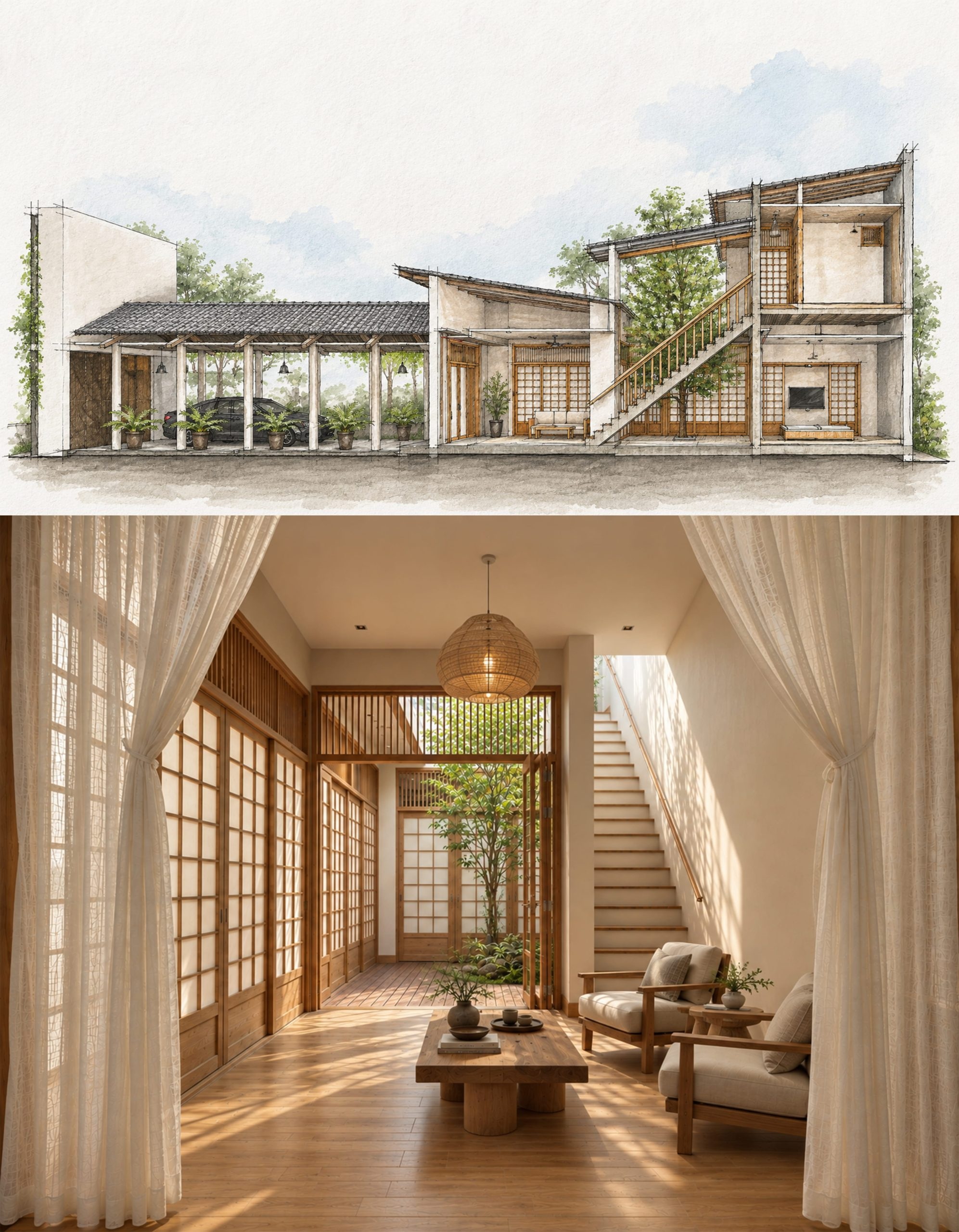 J House - Một ngôi nhà nhỏ với phong cách Japandi, ánh sáng tự nhiên được tối ưu
